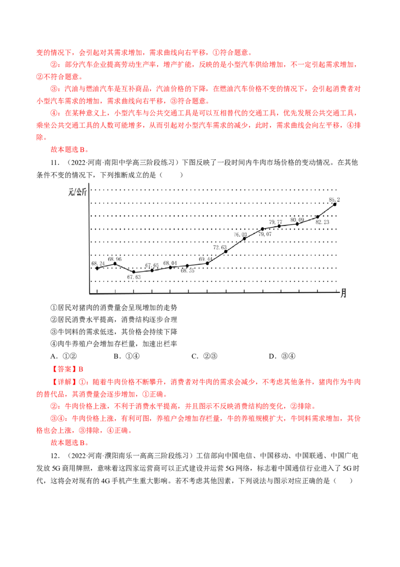 专题一曲线图类选择题模拟演练（解析版）_8.2025政治总复习_赠品通用版（老高考）复习资料_二轮复习_2023年高考政治毕业班二轮热点题型归纳与变式演练（全国通用）