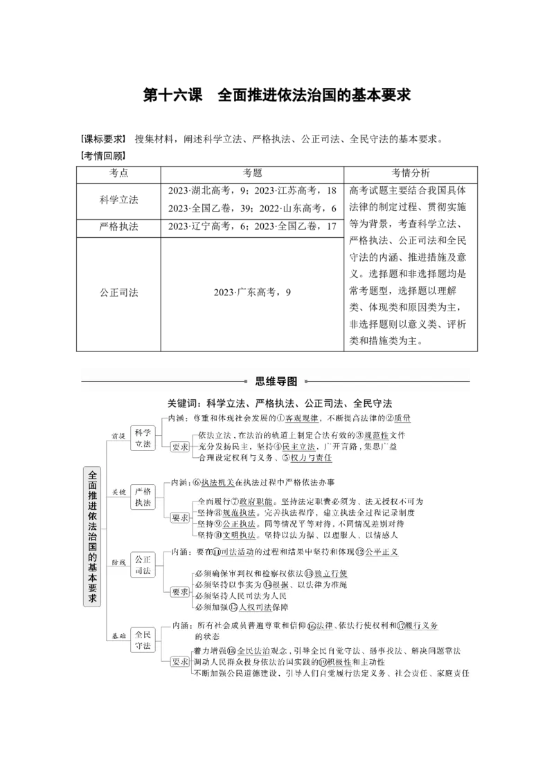 必修3第十六课　课时1　科学立法与严格执法_8.2025政治总复习_2025年新高考资料_一轮复习_2025政治大一轮复习讲义+课件（完结）_2025政治大一轮复习讲义配套教师用书Word版全书