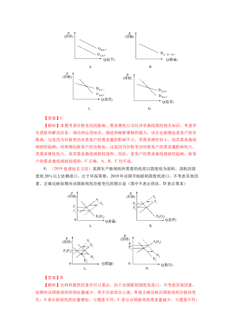 专题一曲线图类选择题真题精练（解析版）_8.2025政治总复习_赠品通用版（老高考）复习资料_二轮复习_2023年高考政治毕业班二轮热点题型归纳与变式演练（全国通用）