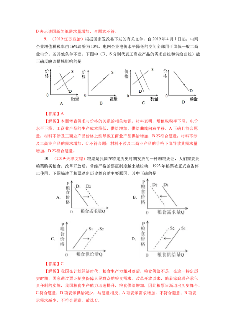 专题一曲线图类选择题真题精练（解析版）_8.2025政治总复习_赠品通用版（老高考）复习资料_二轮复习_2023年高考政治毕业班二轮热点题型归纳与变式演练（全国通用）