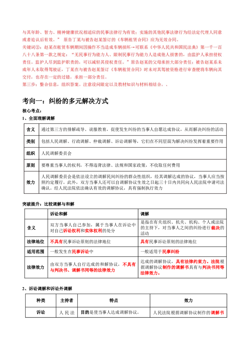 专题14依法维护民事主体民事权利和义务的实现&mdash;&mdash;社会争议解决（讲义）（解析版）_8.2025政治总复习_2024年新高考资料_2.2024二轮复习_2024年高考政治二轮复习讲练测（新教材新高考）
