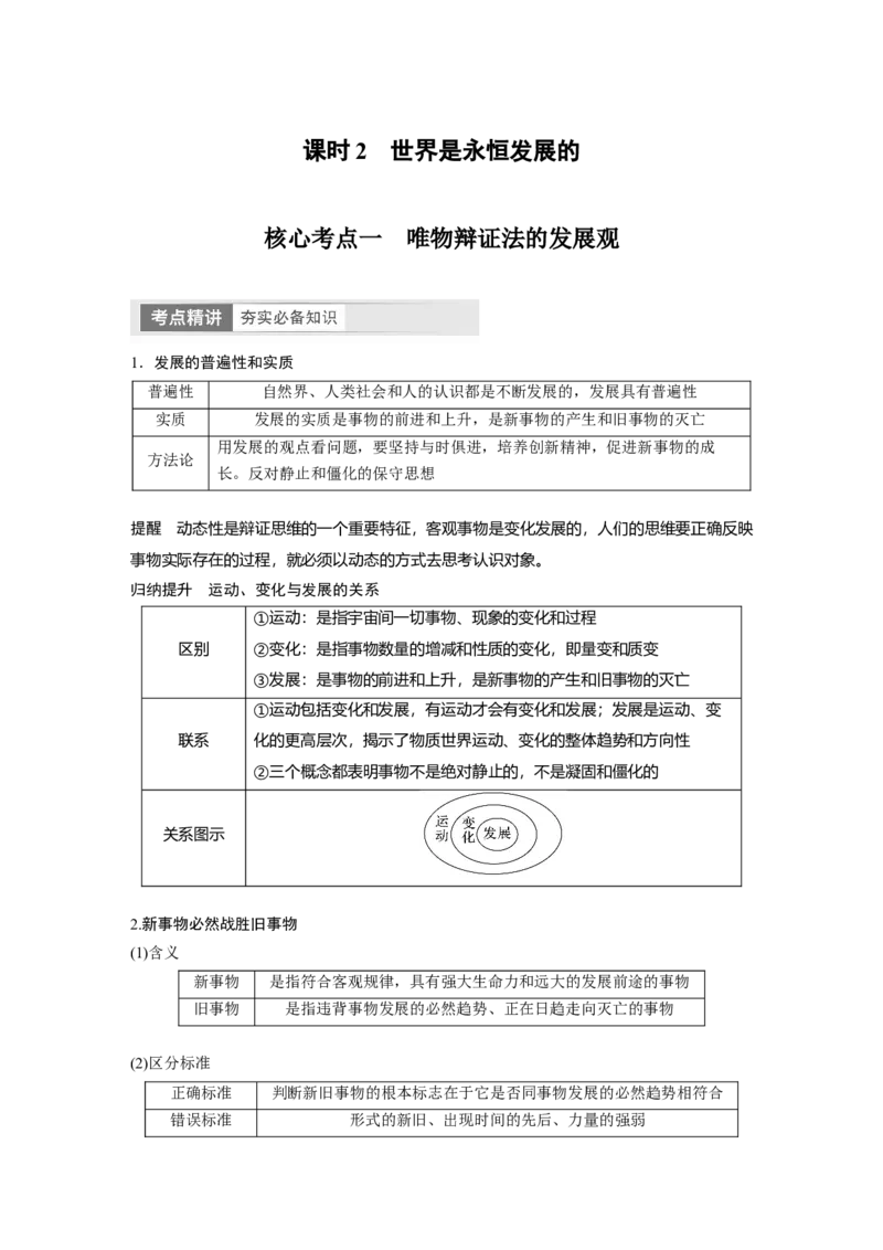 必修4　第20课　课时2　世界是永恒发展的_8.2025政治总复习_2024年新高考资料_1.2024一轮复习_2024年高考政治一轮复习讲义（部编版）_学生版在此文件夹_大一轮复习讲义_必修4　哲学与文化