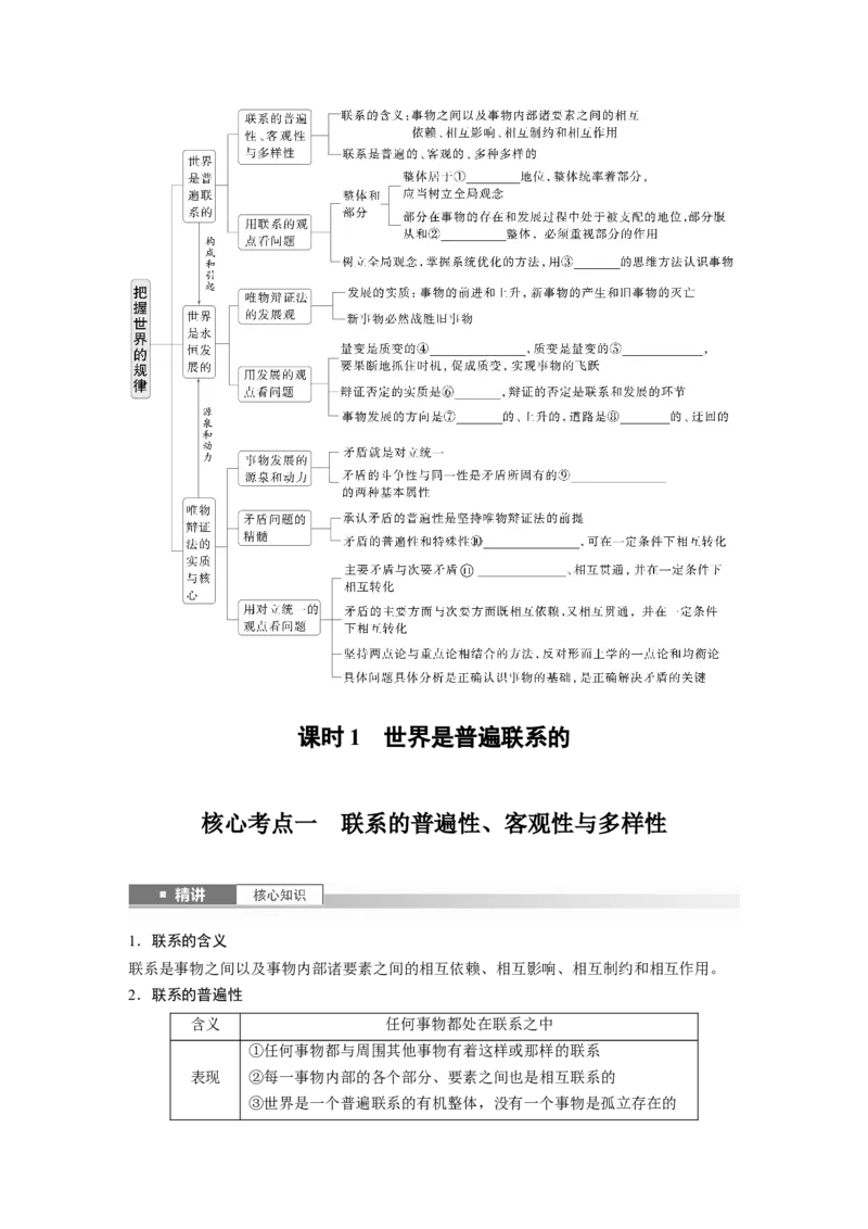 必修4第十九课课时1　世界是普遍联系的_8.2025政治总复习_2025年新高考资料_一轮复习_2025政治大一轮复习讲义+课件（完结）_2025政治大一轮复习讲义配套学生用书Word版全书