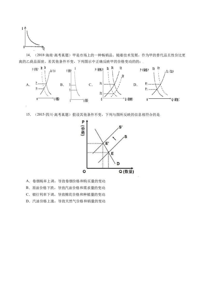 专题一曲线图类选择题真题精练（原卷版）_8.2025政治总复习_赠品通用版（老高考）复习资料_二轮复习_2023年高考政治毕业班二轮热点题型归纳与变式演练（全国通用）