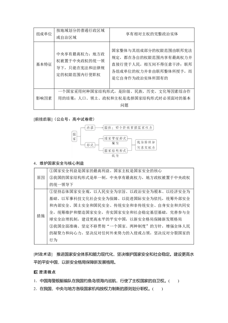 专题六　课时1　我国的国体与政体_8.2025政治总复习_2025年新高考资料_二轮复习_word+ppt2025年高考政治BBG二轮_学生用书Word版全书_学生用书Word版文档_大二轮专题复习讲义