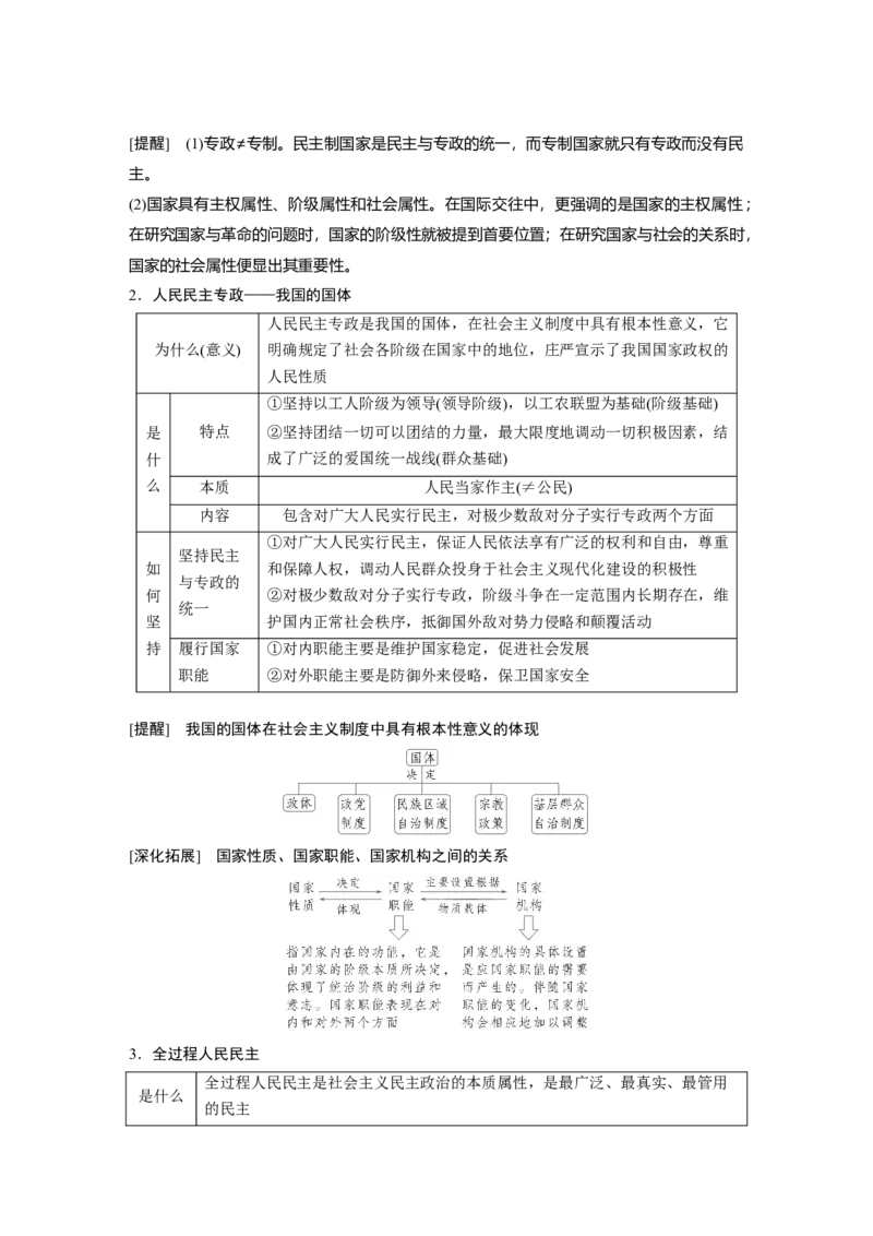 专题六　课时1　我国的国体与政体_8.2025政治总复习_2025年新高考资料_二轮复习_word+ppt2025年高考政治BBG二轮_学生用书Word版全书_学生用书Word版文档_大二轮专题复习讲义