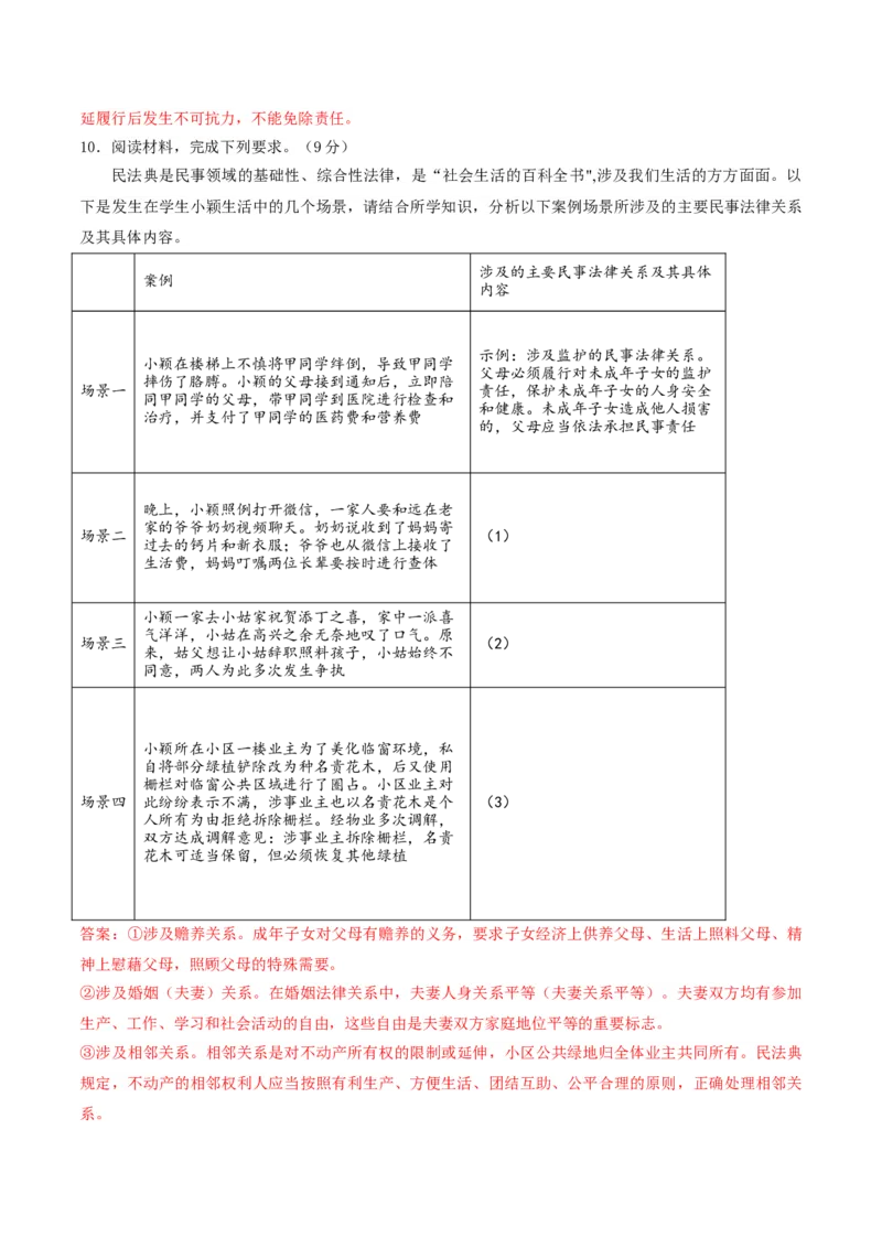 押第20题法律与生活（解析版）_8.2025政治总复习_2024年新高考资料_5.2024三轮冲刺_备战2024年高考政治临考题号押题（辽宁、黑龙江、吉林专用）323375917