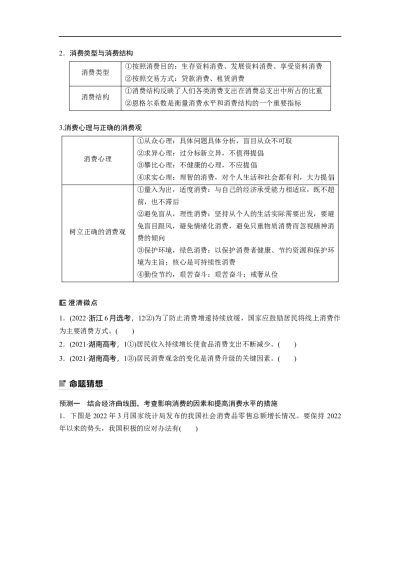 专题1　课时2　生活消费与扩大内需_8.2025政治总复习_赠品通用版（老高考）复习资料_二轮复习_2023年高考政治二轮复习讲义+课件（全国版）_2023年高考政治二轮复习讲义（全国版）