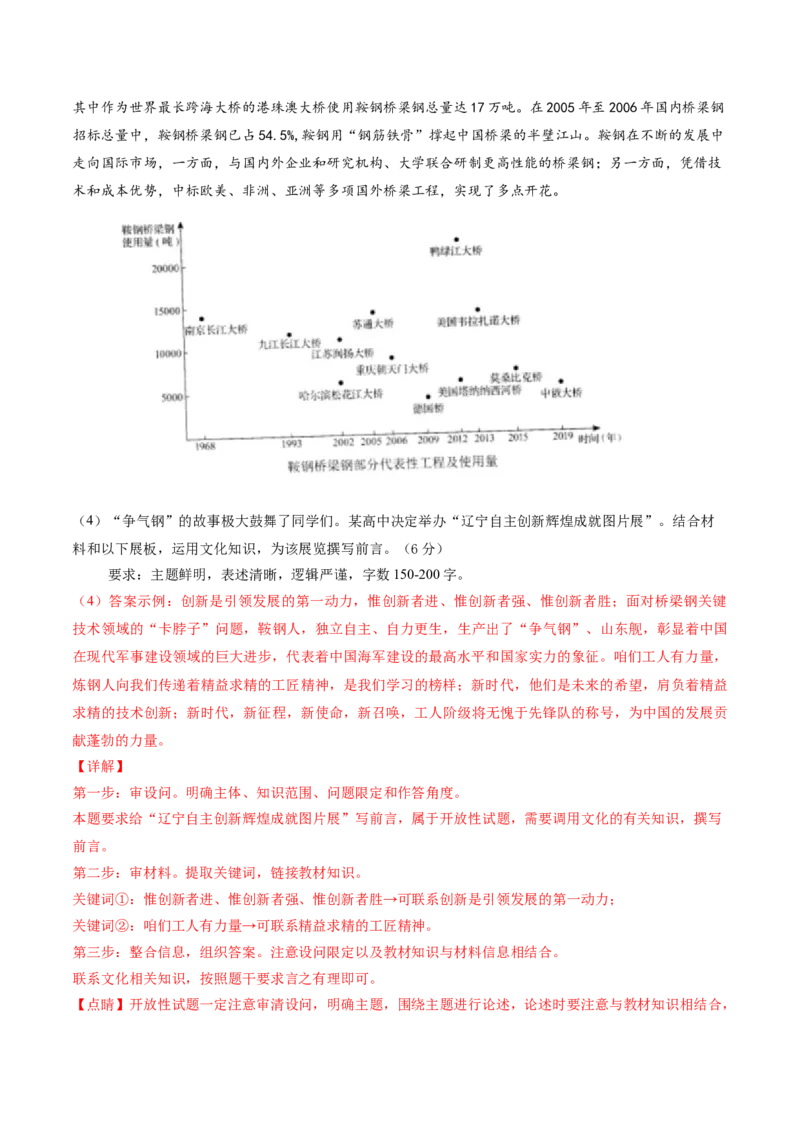 押第19（2）题文化部分（解析版）_8.2025政治总复习_2024年新高考资料_5.2024三轮冲刺_备战2024年高考政治临考题号押题（辽宁、黑龙江、吉林专用）323375917