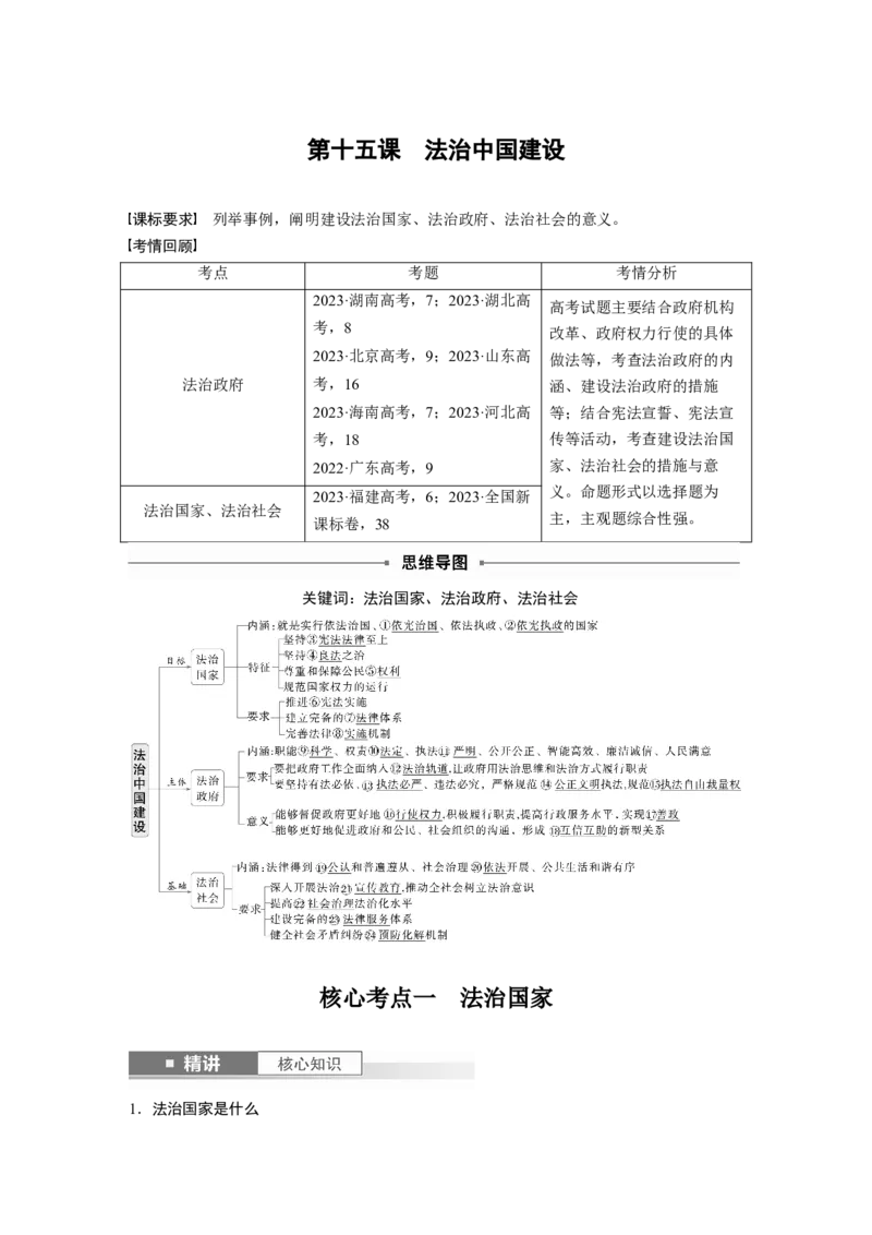 必修3第十五课　法治中国建设_8.2025政治总复习_2025年新高考资料_一轮复习_2025政治大一轮复习讲义+课件（完结）_2025政治大一轮复习讲义配套教师用书Word版全书