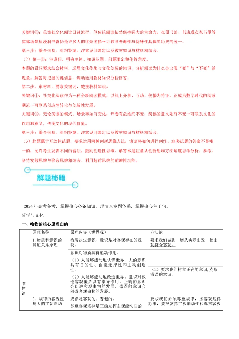 押江苏卷第20题哲学与文化逻辑与思维（解析版）-备战2024年高考政治临考题号押题（江苏卷）_8.2025政治总复习_2024年新高考资料_5.2024三轮冲刺