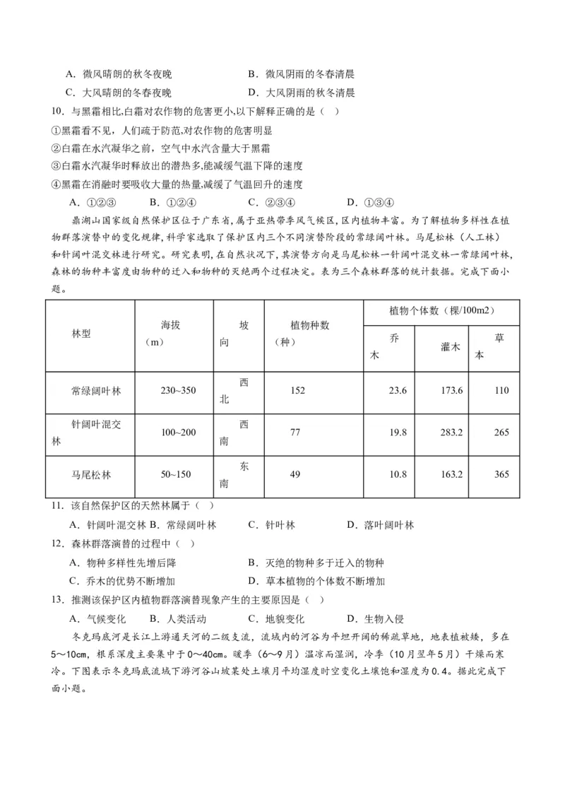 黄金卷04（原卷版）-赢在高考&middot;黄金8卷备战2024年高考地理模拟卷（湖南专用）_9.2025地理总复习_2024年新高考资料_4.2024高考模拟预测试卷