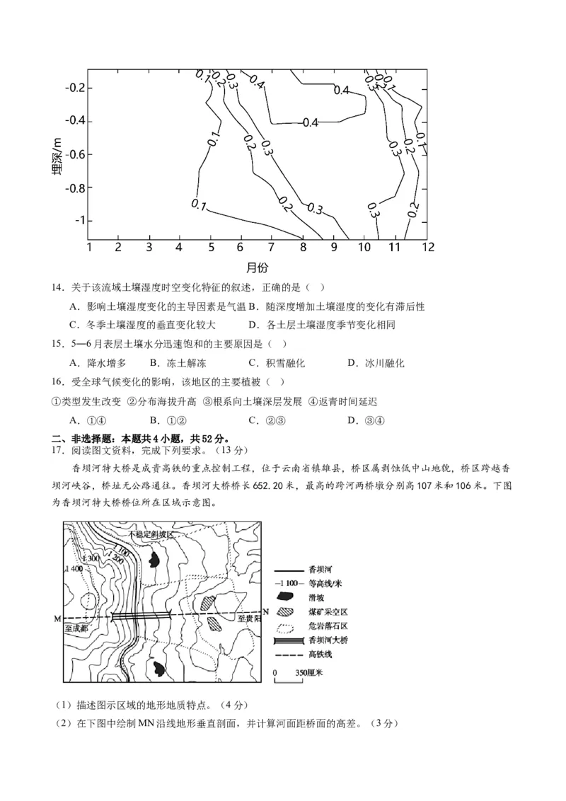 黄金卷04（原卷版）-赢在高考&middot;黄金8卷备战2024年高考地理模拟卷（湖南专用）_9.2025地理总复习_2024年新高考资料_4.2024高考模拟预测试卷