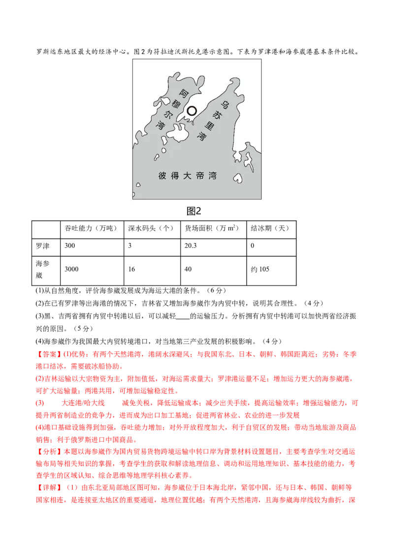 黄金卷03（解析版）-赢在高考&middot;黄金8卷备战2024年高考地理模拟卷（天津专用）_9.2025地理总复习_2024年新高考资料_4.2024高考模拟预测试卷
