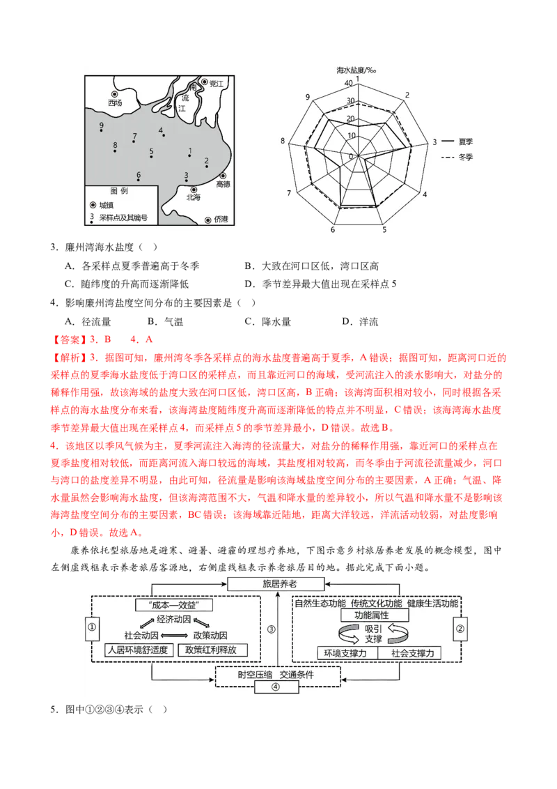 黄金卷06（解析版）-赢在高考&middot;黄金8卷备战2024年高考地理模拟卷（天津专用）_9.2025地理总复习_2024年新高考资料_4.2024高考模拟预测试卷