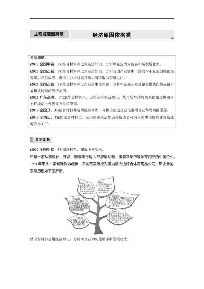 专题4　主观题题型突破　经济原因依据类_8.2025政治总复习_2023年新高考资料_二轮复习_2023年高考政治二轮复习讲义+课件（新高考版）_2023年高考政治二轮复习讲义（新高考版）_学生版