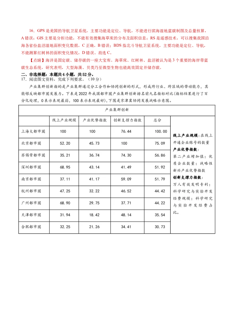 黄金卷08（解析版）-赢在高考&middot;黄金8卷备战2024年高考地理模拟卷（湖南专用）_9.2025地理总复习_2024年新高考资料_4.2024高考模拟预测试卷