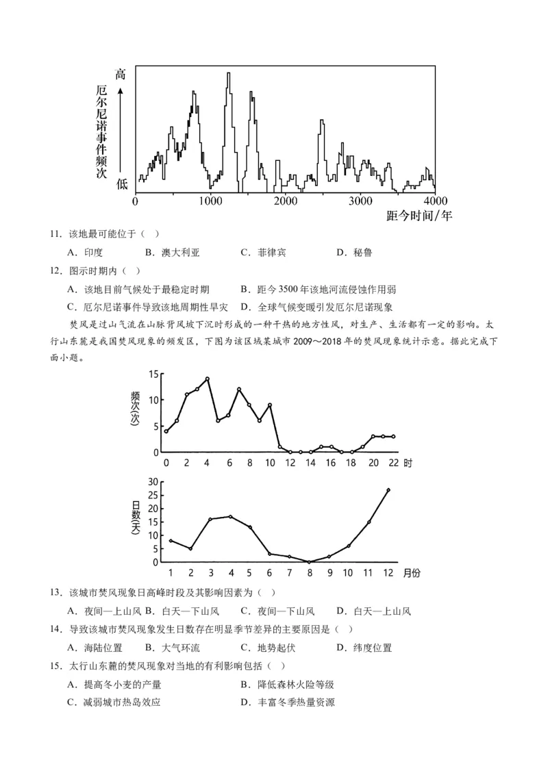 黄金卷06（原卷版）-赢在高考&middot;黄金8卷备战2024年高考地理模拟卷（浙江专用）_9.2025地理总复习_2024年新高考资料_4.2024高考模拟预测试卷