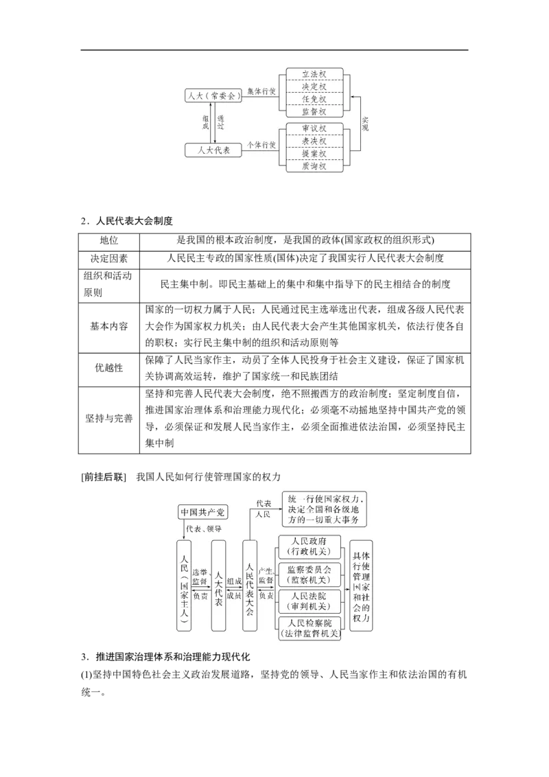 专题6　课时1　党的领导与人民代表大会制度_8.2025政治总复习_赠品通用版（老高考）复习资料_二轮复习_2023年高考政治二轮复习讲义+课件（全国版）_学生版_大二轮专题复习讲义