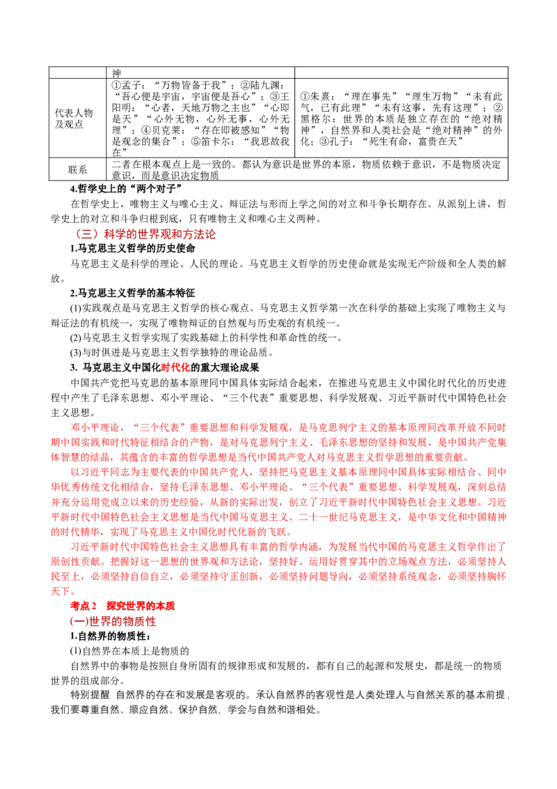 必修4《哲学与文化》(思维导图+高频考点+易错扫描)-备战2024年高考政治抢分秘籍（新高考专用）_8.2025政治总复习_2024年新高考资料_5.2024三轮冲刺