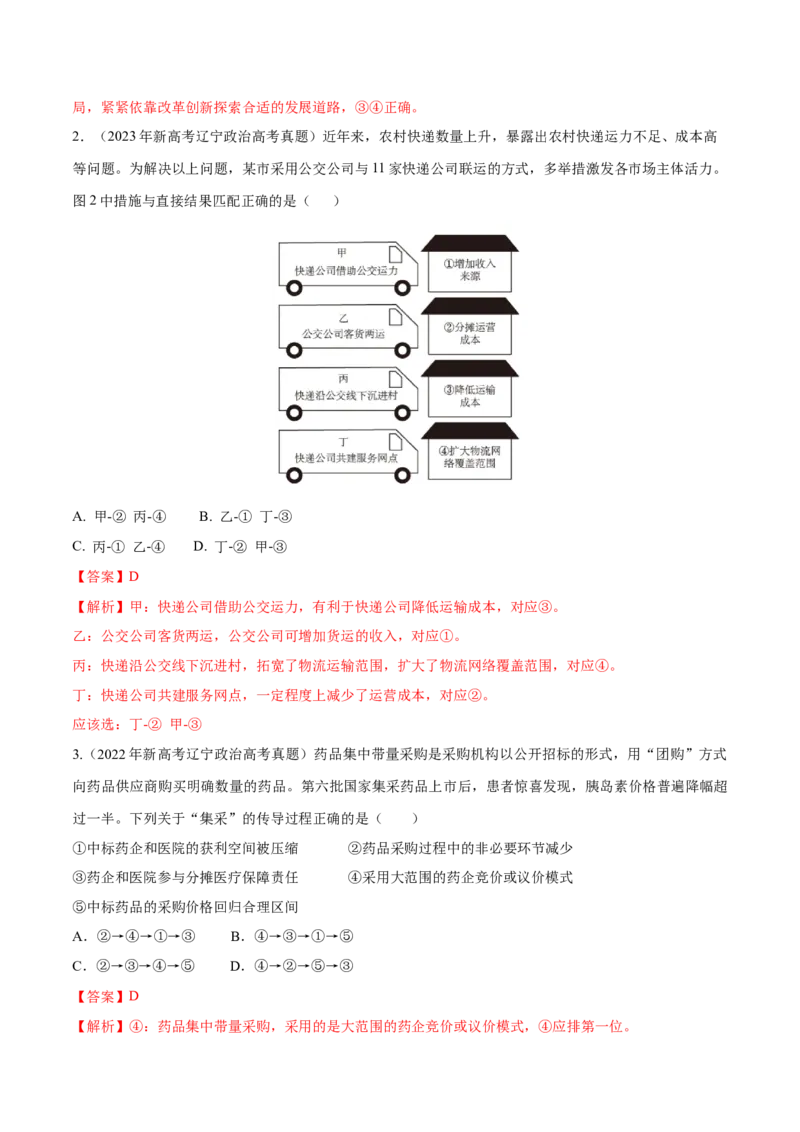 押第4题经济发展与社会进步（解析版）_8.2025政治总复习_2024年新高考资料_5.2024三轮冲刺_备战2024年高考政治临考题号押题（辽宁、黑龙江、吉林专用）323375917