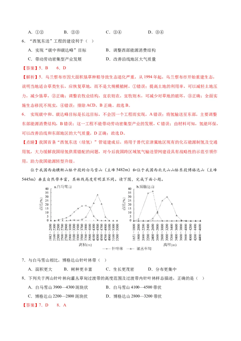 黄金卷（江西专用）（解析版）-赢在高考&middot;黄金8卷备战2024年高考地理模拟卷（新高考七省专用）_9.2025地理总复习_2024年新高考资料_4.2024高考模拟预测试卷