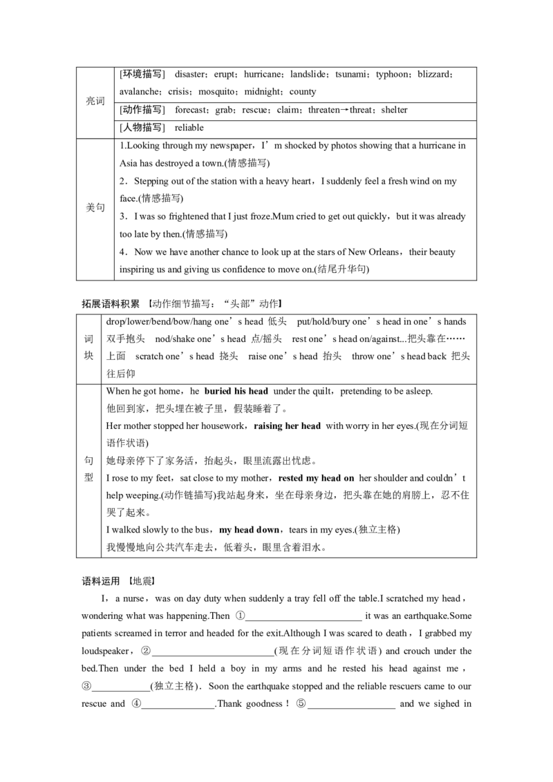 必修第三册　Unit6　Disasterandhope_3.2025英语总复习_2025年新高考资料_一轮复习_2025高考大一轮复习讲义+课件（完结）_2025高考大一轮复习英语（外研版）_大一轮复习讲义_必修第三册