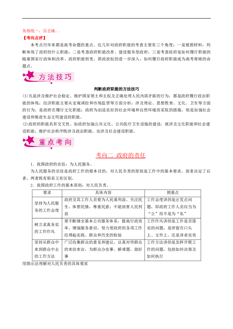 考点14我国政府是人民的政府（考点帮）-备战2023年高考政治一轮复习考点帮（人教版）_8.2025政治总复习_赠品通用版（老高考）复习资料_一轮复习