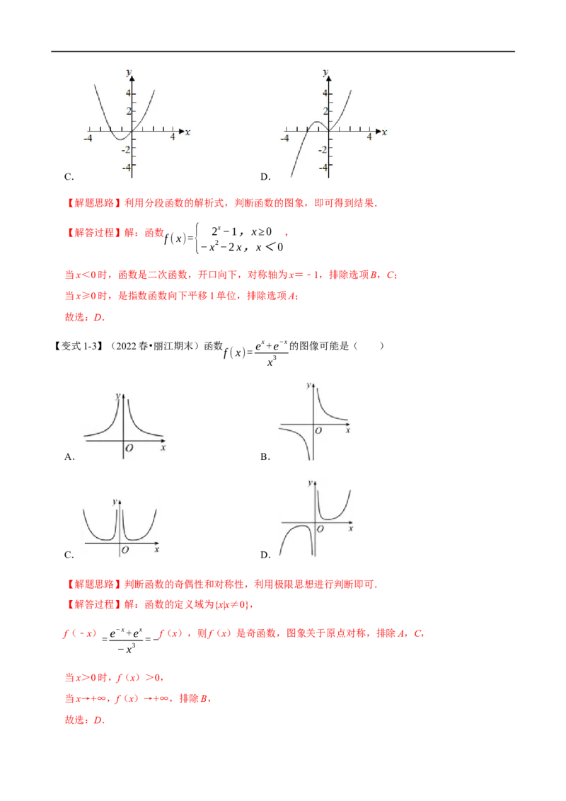 专题2.15函数的图象-重难点题型精讲（举一反三）（新高考地区专用）（解析版）_2.2025数学总复习_2023年新高考资料_一轮复习_2023年高考数学一轮复习举一反三（新高考地区专用）
