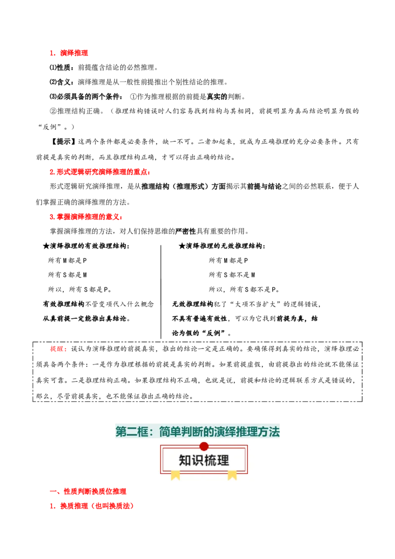 选择性必修三+《逻辑与思维》知识清单-上好课2025年高考政治一轮复习知识清单_8.2025政治总复习_2025年新高考资料_一轮复习_2025年高考政治一轮复习知识清单