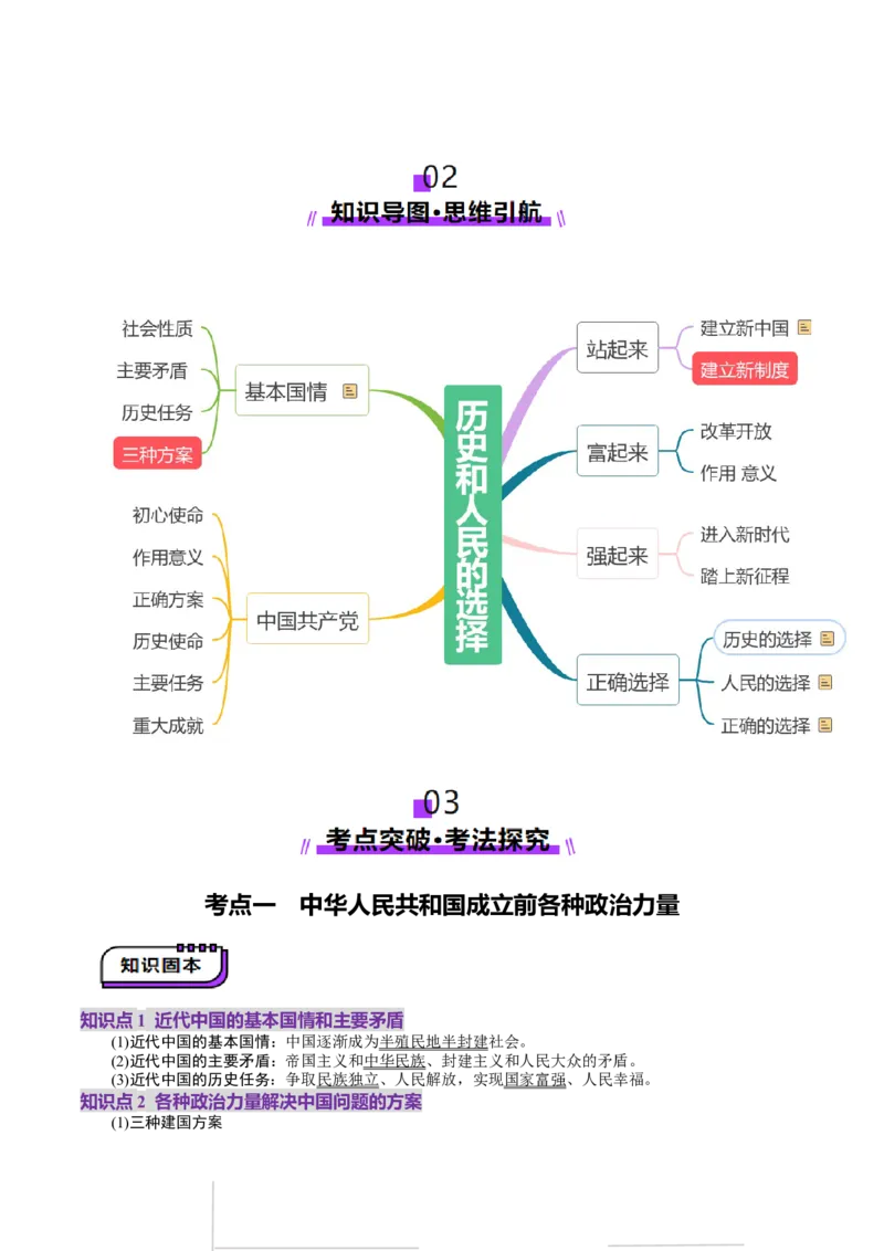第01课历史和人民的选择（讲义）（解析版）_8.2025政治总复习_2025年新高考资料_一轮复习_2025年高考政治一轮复习讲练测（新教材新高考）（完结）_必修3（包含2024高考真题）