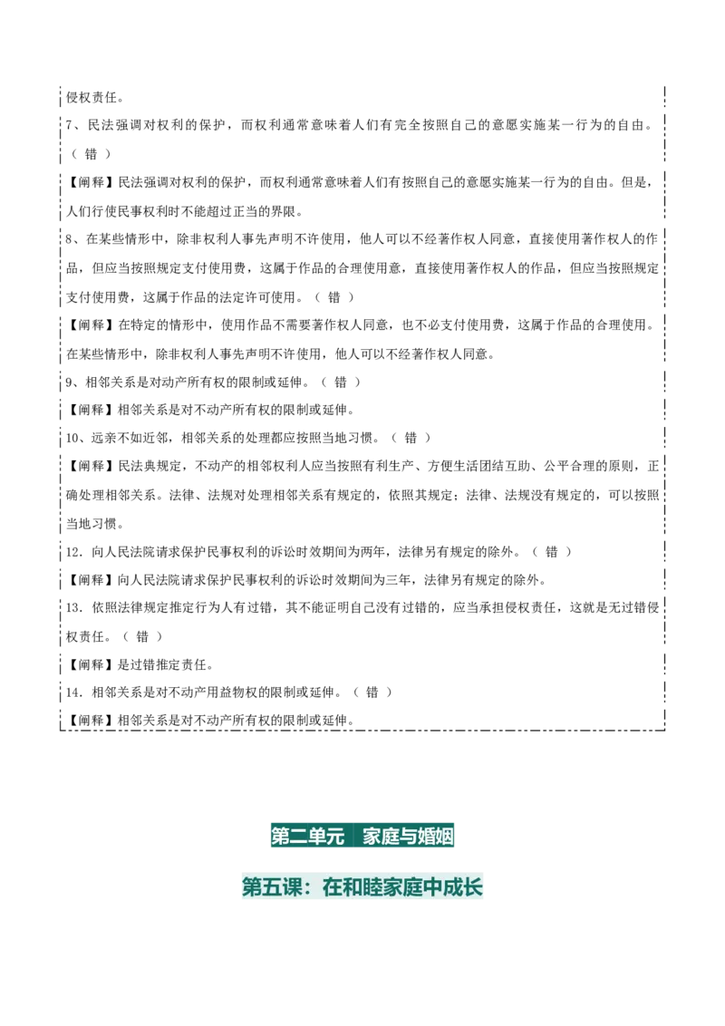 选择性必修二《法律与生活》易混易错-上好课2025年高考政治一轮复习知识清单+（新高考专用）_8.2025政治总复习_2025年新高考资料_一轮复习_2025年高考政治一轮复习知识清单