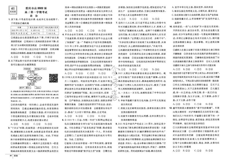 金考卷优秀模拟试卷汇编45套全国卷政治_8.2025政治总复习_政治高考模拟题_老高考_2023年_政治全国卷2023金考卷