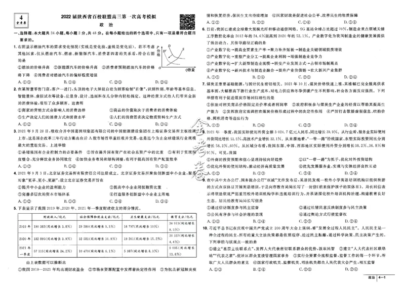 金考卷优秀模拟试卷汇编45套全国卷政治_8.2025政治总复习_政治高考模拟题_老高考_2023年_政治全国卷2023金考卷