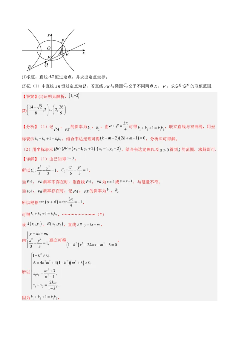 专题15圆锥曲线中的定点与定值问题（解析版）_2.2025数学总复习_赠品通用版（老高考）复习资料_二轮复习_高频考点解密2023年高考数学二轮复习讲义+分层训练（全国通用）