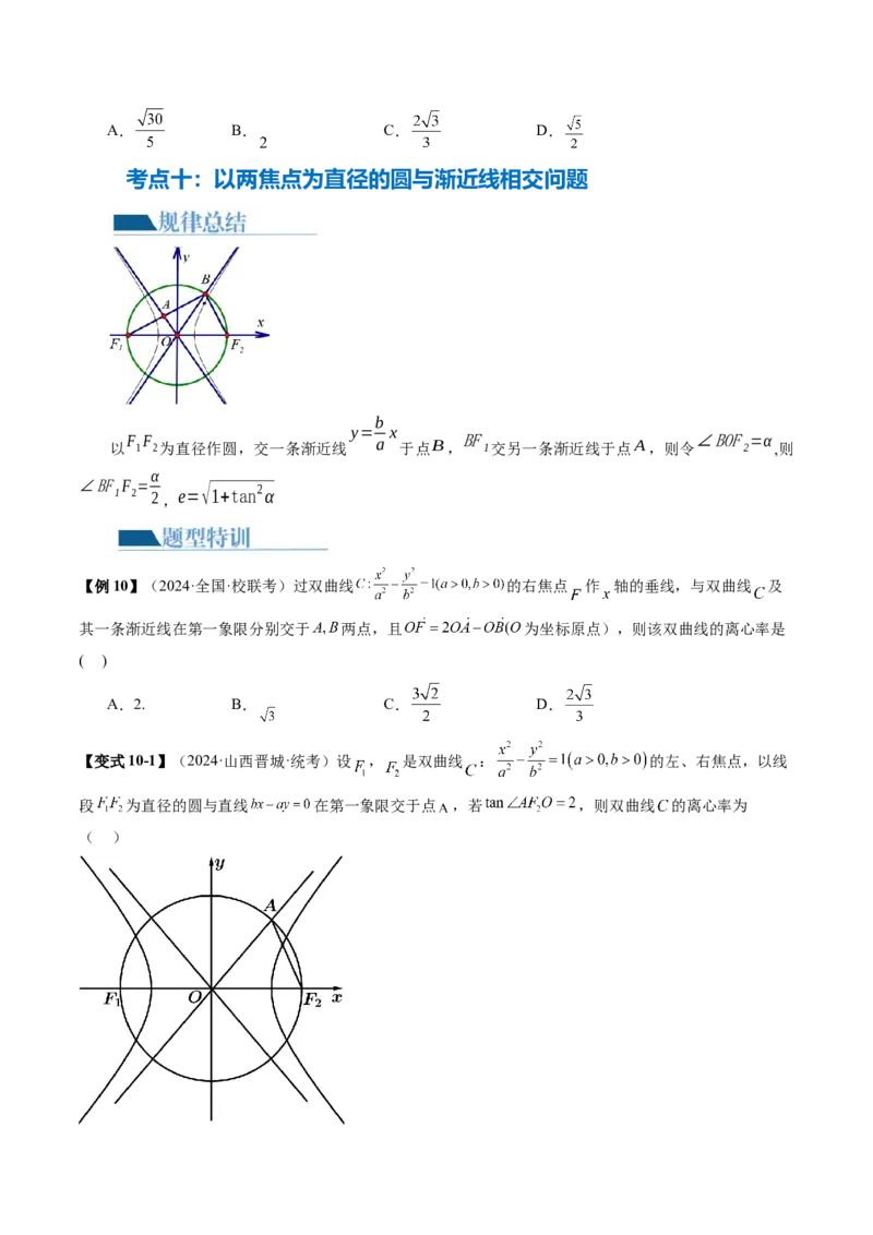 专题16妙解离心率问题（12大核心考点）（讲义）（原卷版）_2.2025数学总复习_2024年新高考资料_2.2024二轮复习_2024年高考数学二轮复习讲练（新教材新高考）