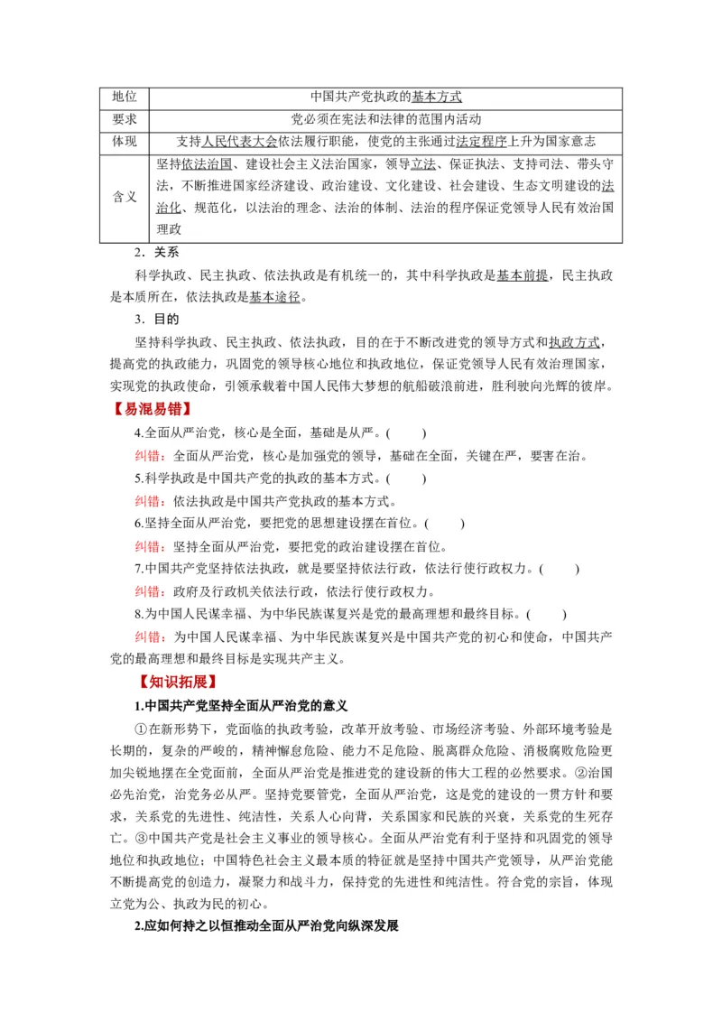 第03课坚持和加强党的全面领导（讲义）（解析版）_8.2025政治总复习_2024年新高考资料_1.2024一轮复习_2024年高考政治一轮复习讲练测（新教材新高考）_必修3