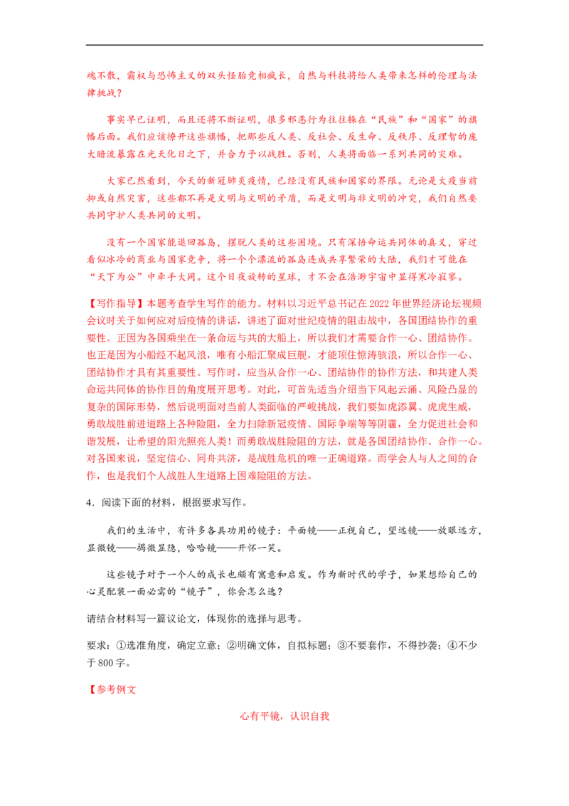 专题16作文-2023年高考语文毕业班二轮热点题型归纳与变式演练（新高考版）（解析版）(1)_1.2025语文总复习_2023年新高考资料_二轮复习