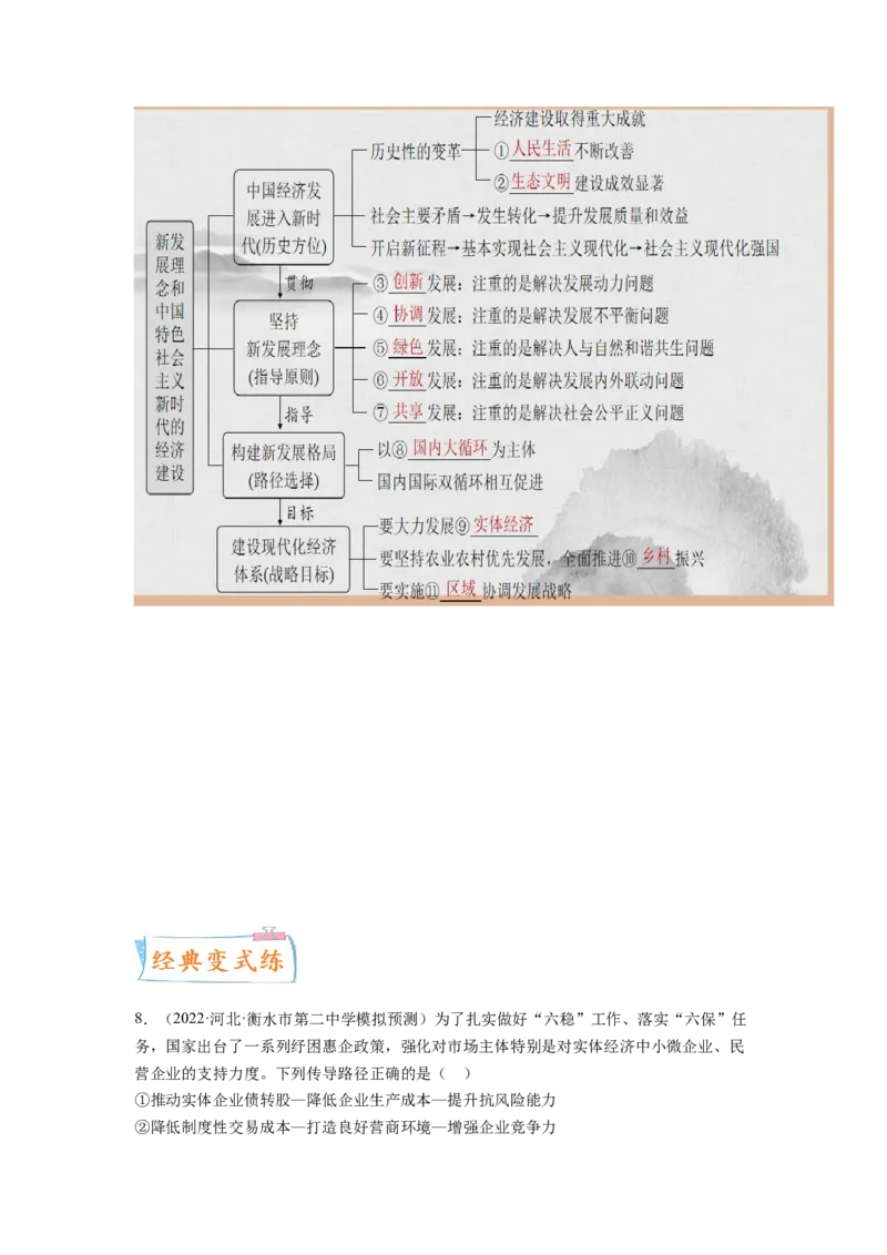 考向10新发展理念和中国特色社会主义新时代的经济建设（解析版）_8.2025政治总复习_赠品通用版（老高考）复习资料_一轮复习_备战2023年高考政治一轮复习考点微专题（全国通用）