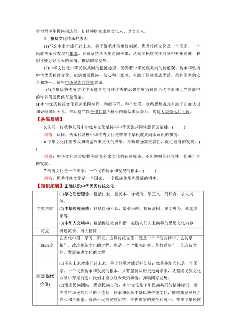 第07课继承发展中华优秀传统文化（讲义）（解析版）_8.2025政治总复习_2024年新高考资料_1.2024一轮复习_2024年高考政治一轮复习讲练测（新教材新高考）_必修4