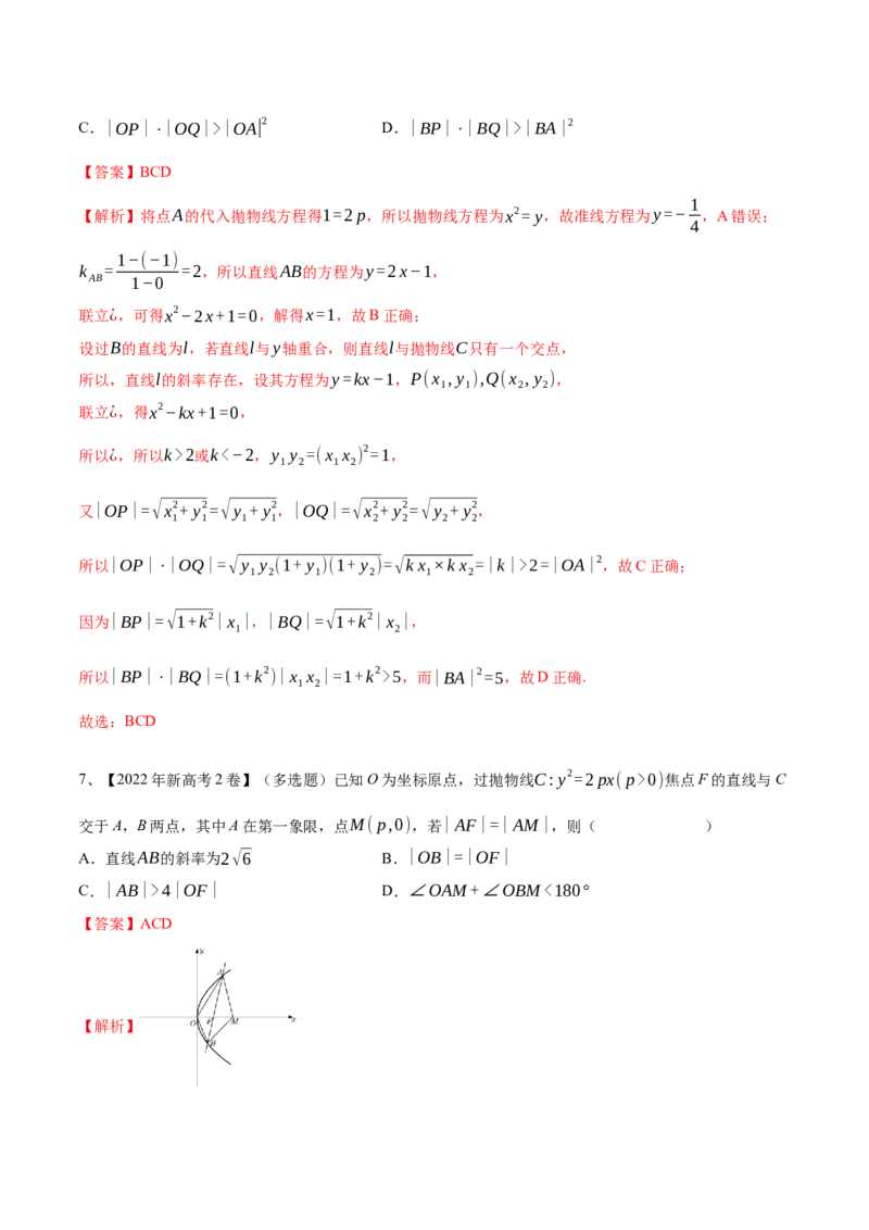 专题17圆锥曲线中的双曲线与抛物线问题（解析版）_2.2025数学总复习_2024年新高考资料_2.2024二轮复习_2024年高三数学二轮优化提优专题训练