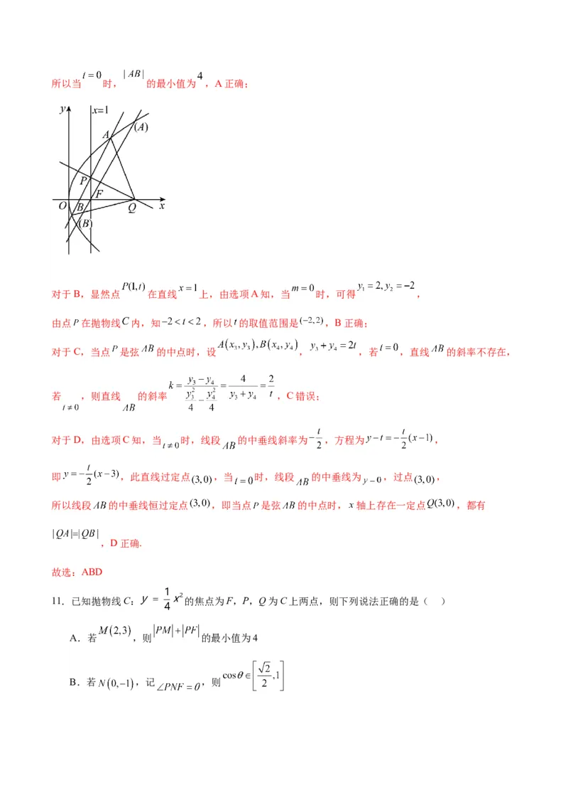 专题18抛物线中的参数及范围问题(解析版)_2.2025数学总复习_2024年新高考资料_3.2024专项复习_2024年新高考数学之圆锥曲线专项重难点突破练（新高考专用）