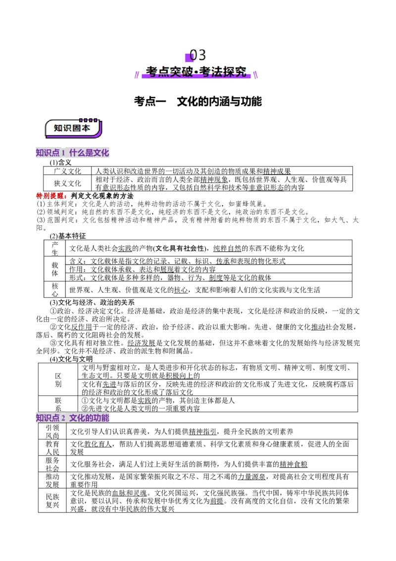 第07课继承发展中华优秀传统文化（讲义）（解析版）_8.2025政治总复习_2025年新高考资料_一轮复习_2025年高考政治一轮复习讲练测（新教材新高考）（完结）_必修4（包含2024高考真题）