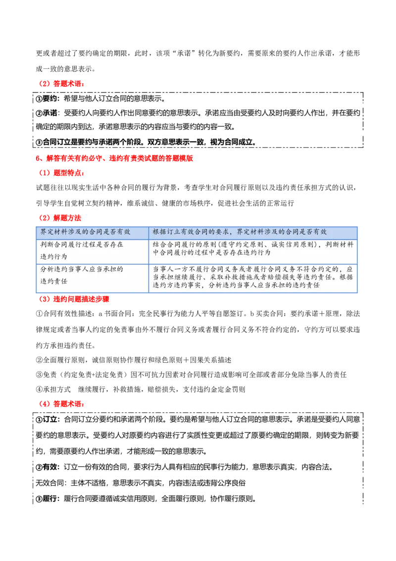 选择性必修二《法律与生活》答题模板-上好课2025年高考政治一轮复习知识清单+（新高考专用）_8.2025政治总复习_2025年新高考资料_一轮复习_2025年高考政治一轮复习知识清单