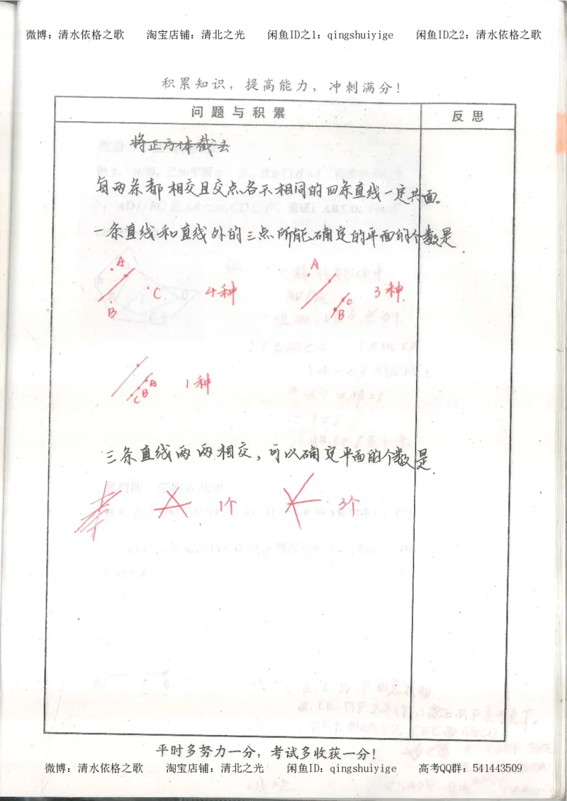 1.衡水中学高考积累与改错_高一数学（第1本）_139页_高中衡水学霸笔记_高中全部赠品_错题集高中九科_数学积累与改错