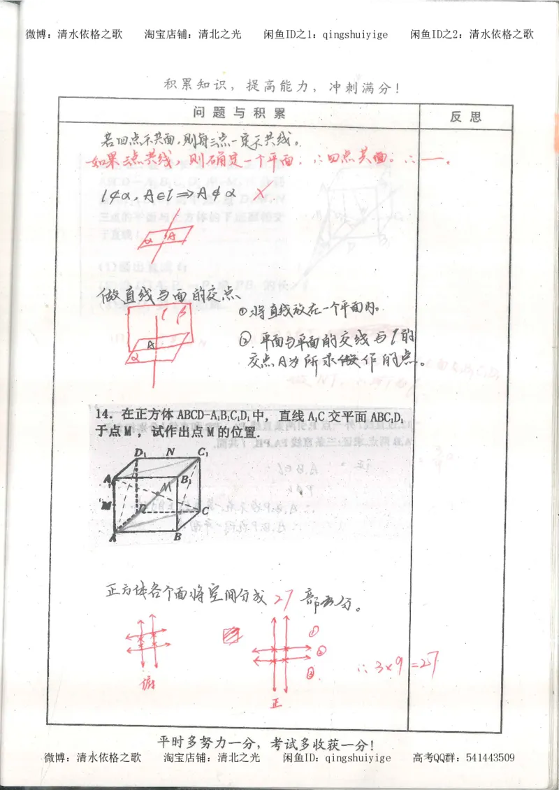 1.衡水中学高考积累与改错_高一数学（第1本）_139页_高中衡水学霸笔记_高中全部赠品_错题集高中九科_数学积累与改错