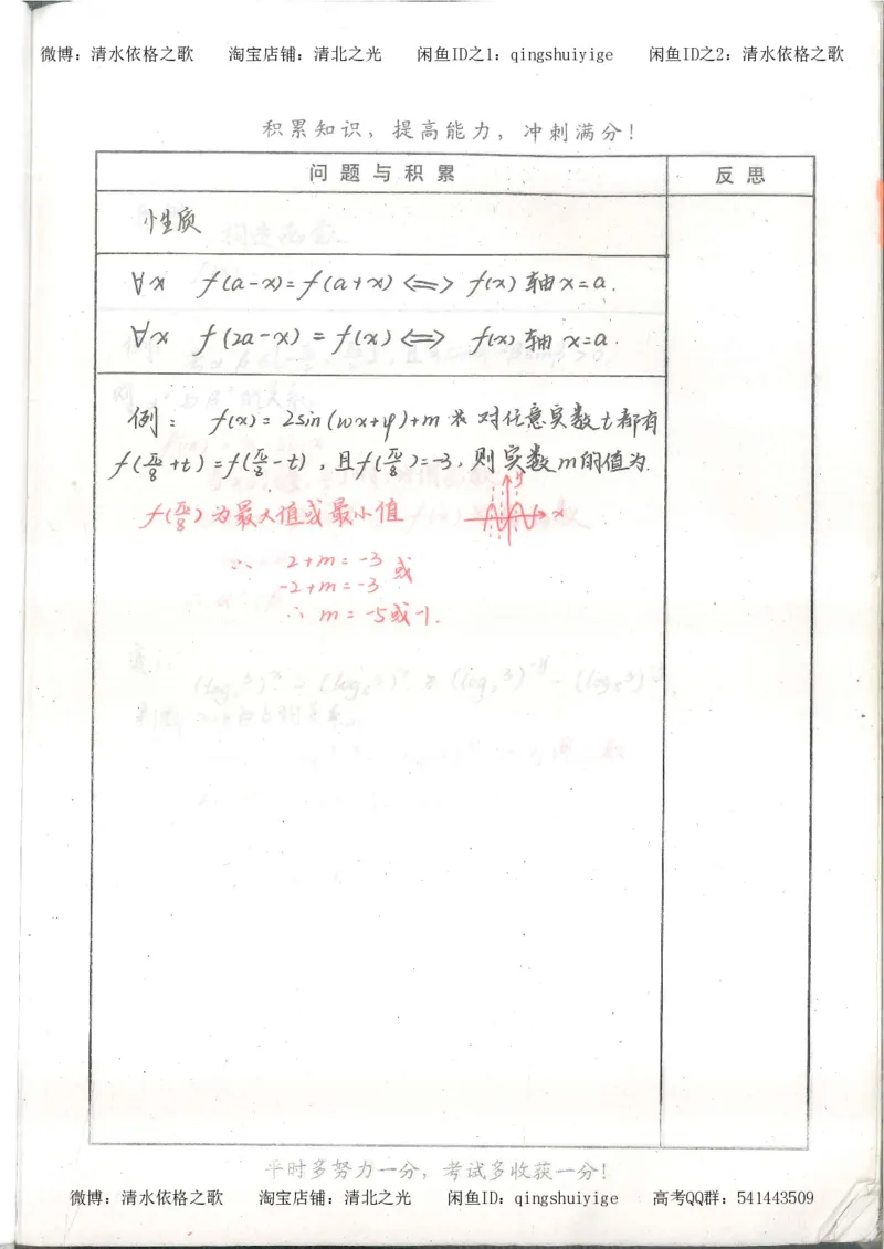 1.衡水中学高考积累与改错_高一数学（第1本）_139页_高中衡水学霸笔记_高中全部赠品_错题集高中九科_数学积累与改错