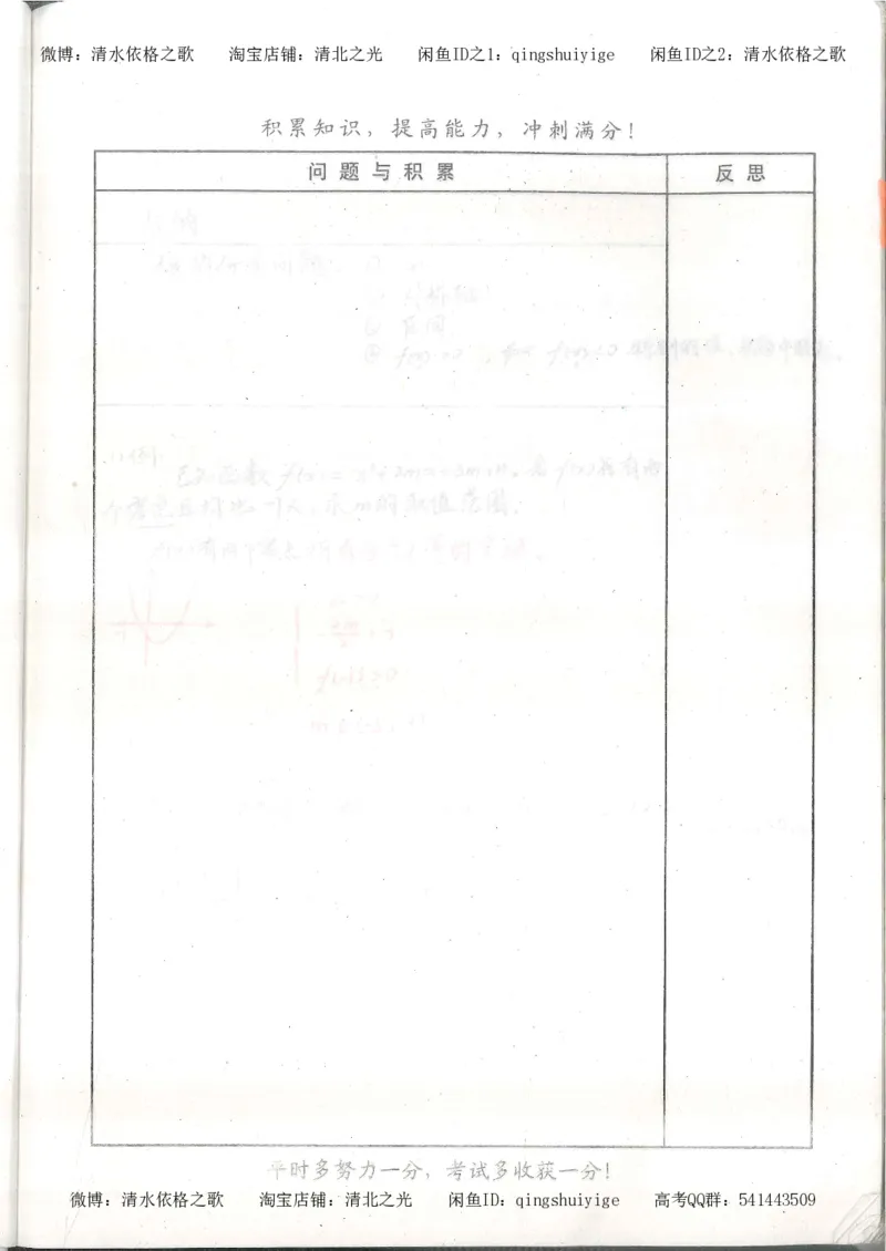 1.衡水中学高考积累与改错_高一数学（第1本）_139页_高中衡水学霸笔记_高中全部赠品_错题集高中九科_数学积累与改错
