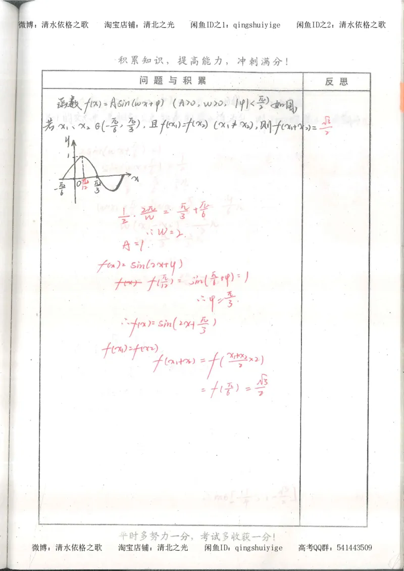 1.衡水中学高考积累与改错_高一数学（第1本）_139页_高中衡水学霸笔记_高中全部赠品_错题集高中九科_数学积累与改错