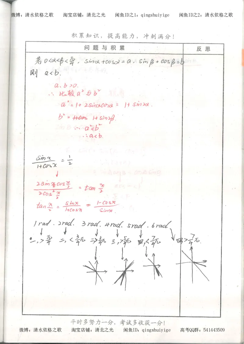 1.衡水中学高考积累与改错_高一数学（第1本）_139页_高中衡水学霸笔记_高中全部赠品_错题集高中九科_数学积累与改错